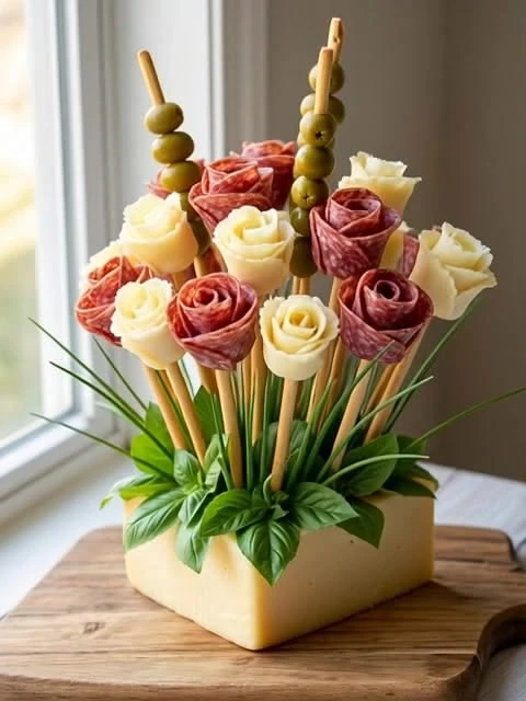 Bouquet Gourmet "Astra Bloom"🌹🧀 (El ramo que no se marchita, se disfruta bocado a bocado)'s foto | Floristería Astra Bloom |  BizneCubano
